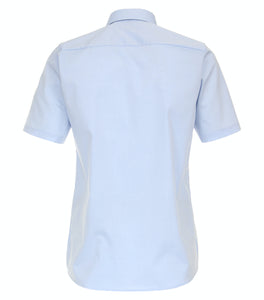 CASAMODA Herren Businesshemd Modern Fit Kent-Kragen Kurzarm Einfarbig Blau
