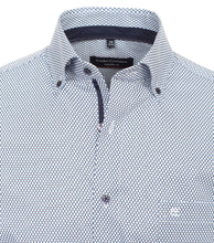 Laden Sie das Bild in den Galerie-Viewer, Kurzarmhemd - Modern Fit - Button-Down - Print - Blau