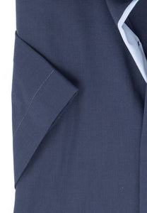Kurzarmhemd - Modern Fit - Einfarbig - Bleu