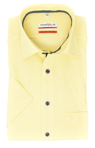 Kurzarmhemd - Modern Fit - Einfarbig - Gelb