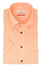 Laden Sie das Bild in den Galerie-Viewer, Marvelis Herren Kurzarmhemd Modern Fit Kent Kragen Kurzarm Einfarbig Orange
