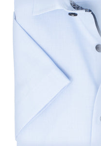 Kurzarmhemd - Modern Fit - Einfarbig - Rauchblau
