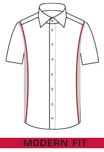 Kurzarmhemd - Modern Fit - Einfarbig - Rot