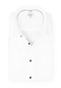 Kurzarmhemd - Modern Fit - Einfarbig - Weiß