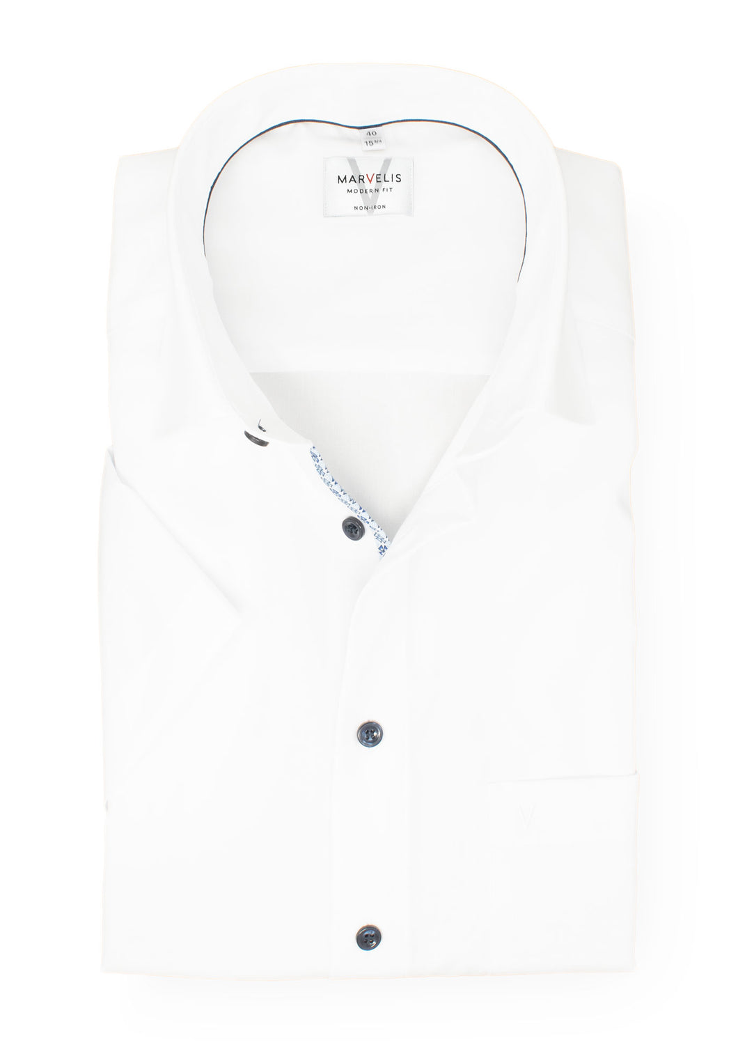 Kurzarmhemd - Modern Fit - Einfarbig - Weiß