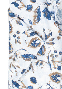 Kurzarmhemd - Modern Fit - Florales Muster - Bleu