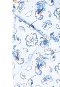 Kurzarmhemd - Modern Fit - Florales Muster - Bleu