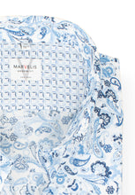 Laden Sie das Bild in den Galerie-Viewer, Kurzarmhemd - Modern Fit - Florales Muster - Bleu