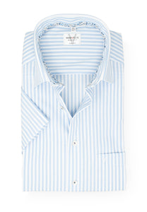 Kurzarmhemd - Modern Fit - Gestreift - Bleu