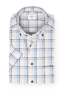 Kurzarmhemd - Modern Fit - Kariert - Rosa