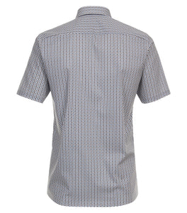 Kurzarmhemd - Modern Fit - Print - Blau