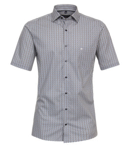 Kurzarmhemd - Modern Fit - Print - Blau
