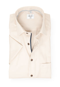Kurzarmhemd - Modern Fit - Struktur - Beige
