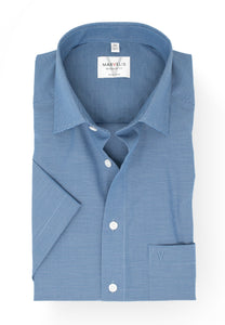 Kurzarmhemd - Modern Fit - Struktur - Bleu