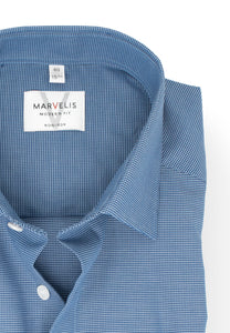 Kurzarmhemd - Modern Fit - Struktur - Bleu