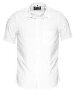 Kurzarmhemd - Casual Fit - Kurzarm - Einfarbig - Weiß