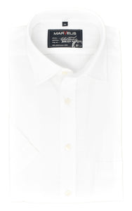 Kurzarmhemd - Casual Fit - Kurzarm - Einfarbig - Weiß