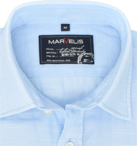Kurzarmhemd - Casual Fit - Kurzarm - Einfarbig - Hellblau