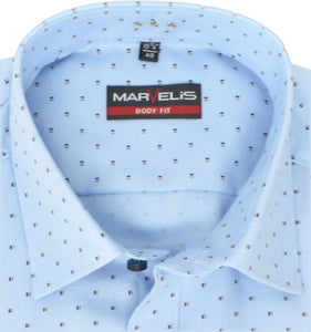 Businesshemd - Body Fit - ELA - Muster - Hellblau