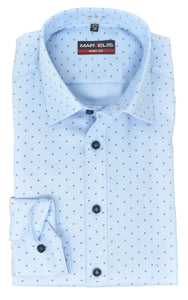 Businesshemd - Body Fit - ELA - Muster - Hellblau