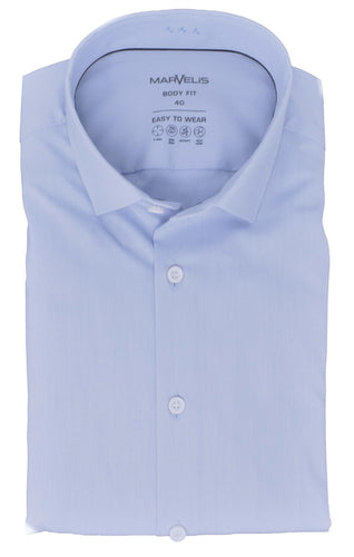 Easy To Wear Hemd - Body Fit - Langarm - Einfarbig - Hellblau