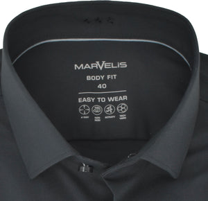 Easy To Wear Hemd - Body Fit - Langarm - Einfarbig - Anthrazit