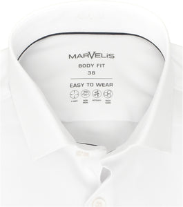 Easy To Wear Hemd - Body Fit - Langarm - Einfarbig - Weiß