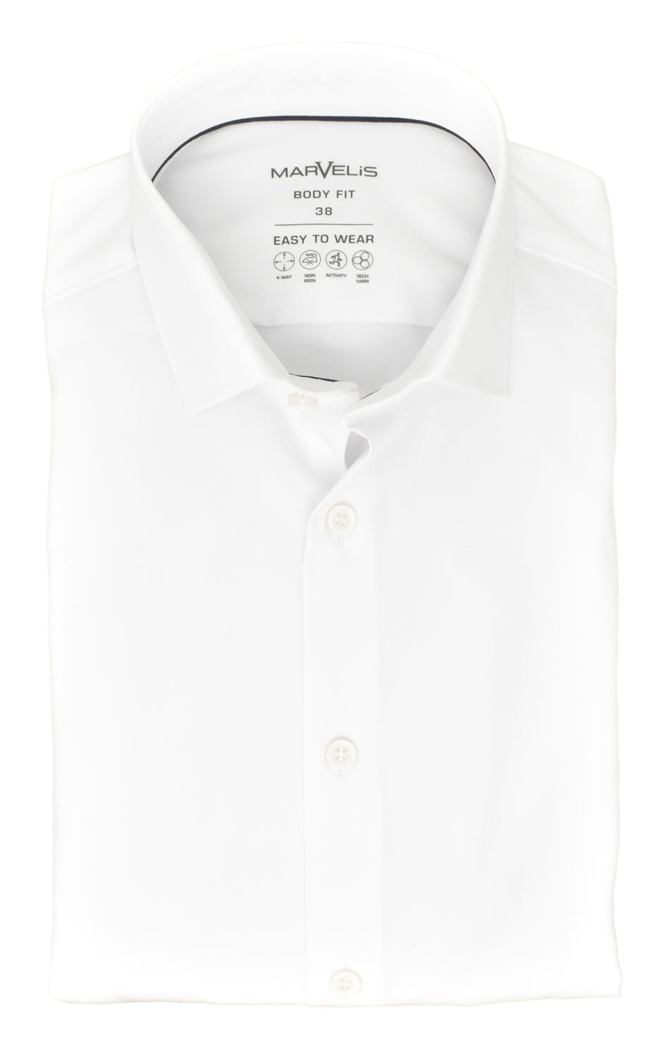 Easy To Wear Hemd - Body Fit - Langarm - Einfarbig - Weiß