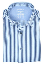 Laden Sie das Bild in den Galerie-Viewer, Easy To Wear Hemd - Modern Fit - Langarm - Gestreift - Hellblau/Dunkelblau