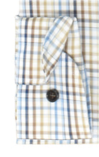 Laden Sie das Bild in den Galerie-Viewer, Businesshemd - Modern Fit - Langarm - Kariert - Braun/Blau/Weiß
