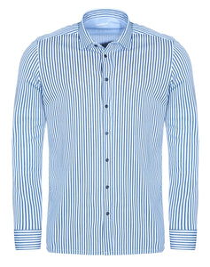 Easy To Wear Hemd - Modern Fit - Langarm - Gestreift - Hellblau/Dunkelblau