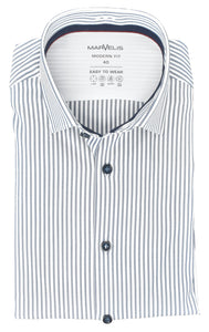 Easy To Wear Hemd - Modern Fit - Langarm - Gestreift - Dunkelblau/Weiß