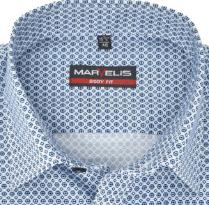 Businesshemd - Body Fit - ELA - Muster - Blau