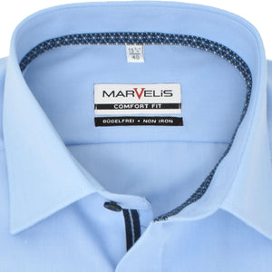 Businesshemd - Comfort Fit - Langarm - Einfarbig - Hellblau