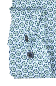 Businesshemd - Modern Fit - Langarm - Muster - Grün/Blau