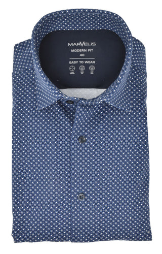 Jerseyhemd - Modern Fit - ELA - Einfarbig - Dunkelblau