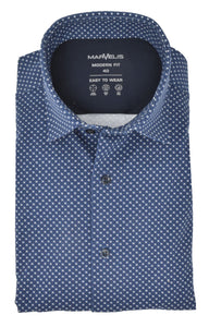 Jerseyhemd - Modern Fit - ELA - Einfarbig - Dunkelblau