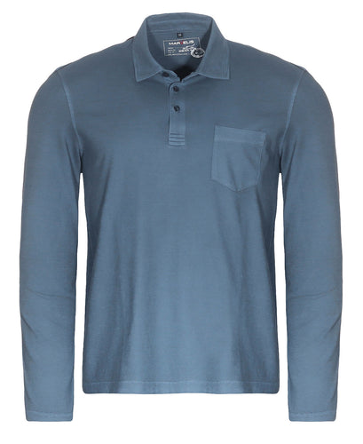 Poloshirt - Casual Fit - Polokragen - Einfarbig - Dunkelblau