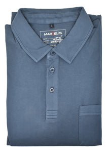 Poloshirt - Casual Fit - Polokragen - Einfarbig - Dunkelblau