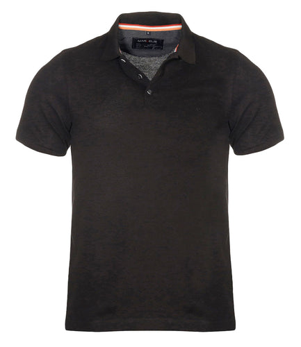 Poloshirt - Casual Fit - Polokragen - Einfarbig - Schwarz