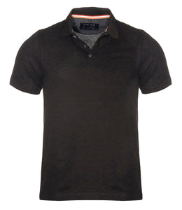 Poloshirt - Casual Fit - Polokragen - Einfarbig - Schwarz