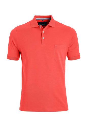 Poloshirt - Casual Fit - Polokragen - Einfarbig - Rot