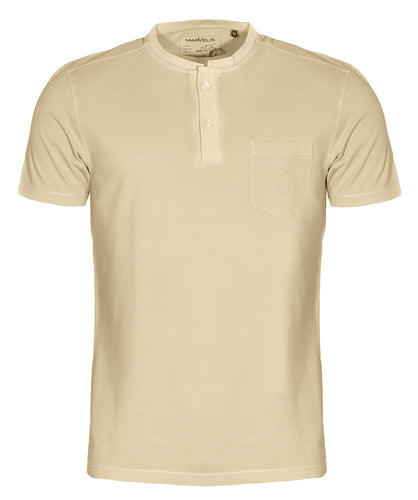 Poloshirt - Casual Fit - Stehkragen - Einfarbig - Beige