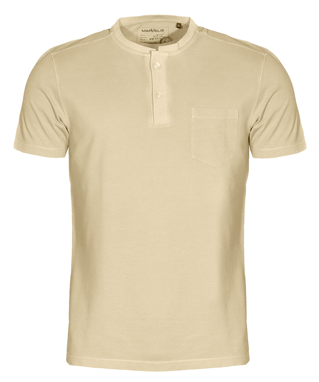 Poloshirt - Casual Fit - Stehkragen - Einfarbig - Beige