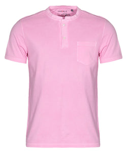 Poloshirt - Casual Fit - Stehkragen - Einfarbig - Rosa