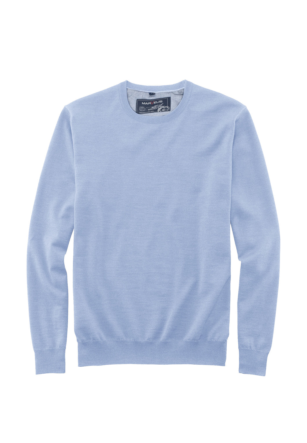 Pullover - Casual Fit - Rundhals - Einfarbig - Hellblau