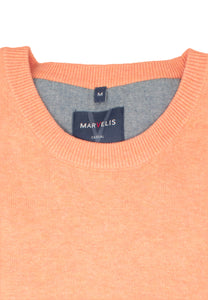 Pullover - Casual Fit - Rundhals - Einfarbig - Koralle