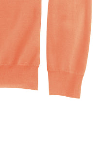 Pullover - Casual Fit - V-Ausschnitt - Einfarbig - Koralle