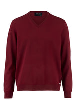 Load image into Gallery viewer, Pullover - Casual Fit - V-Ausschnitt - Einfarbig - Bordeaux