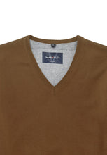 Load image into Gallery viewer, Pullover - Casual Fit - V-Ausschnitt - Einfarbig - Braun